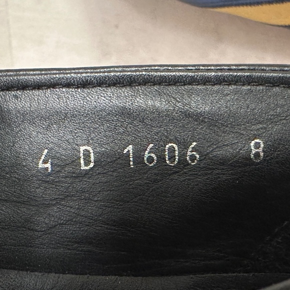 Men's Prada slip on black leather loafer with yellow Prada stripe US size 8 - Picture 8 of 8